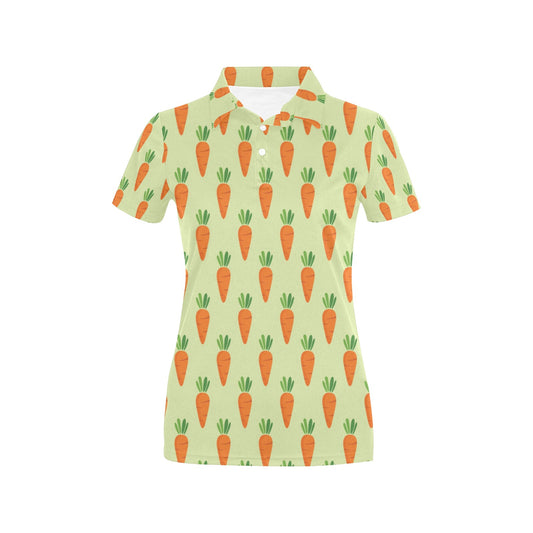 Carrot Pattern Print Design 02 Women's Polo Shirt