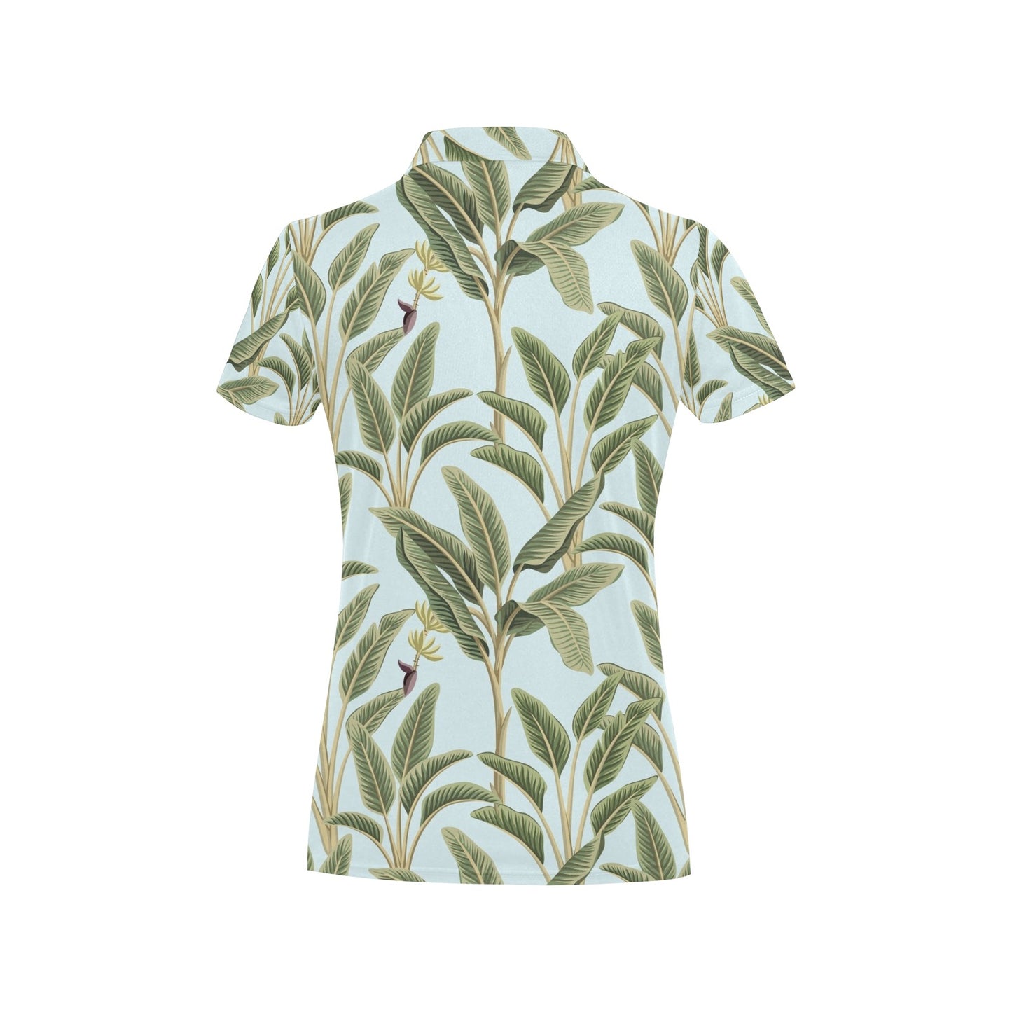 Banana Leaf Pattern Print Design BL03 Women's Polo Shirt