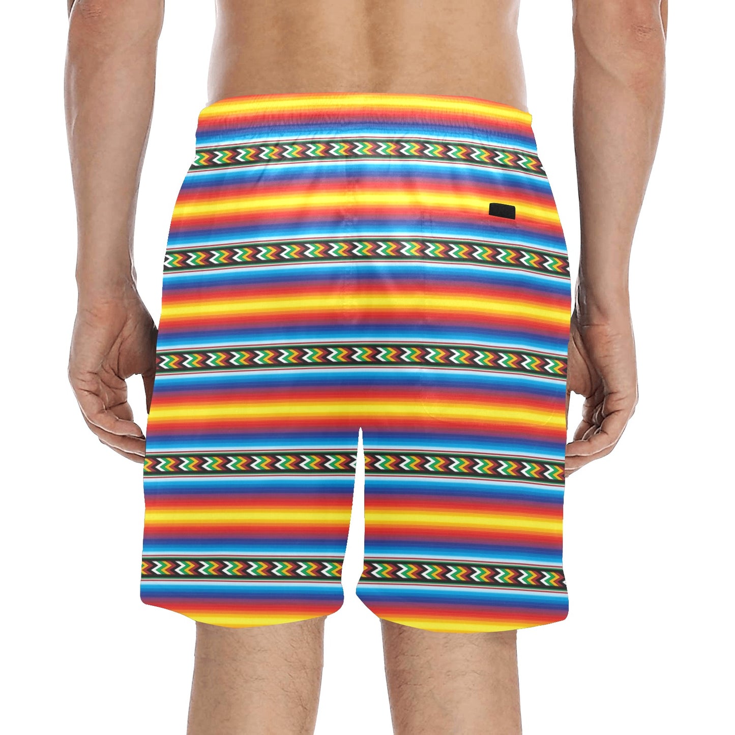 Mexican Blanket ZigZag Print Pattern Men's Swim Trunks Beach Shorts