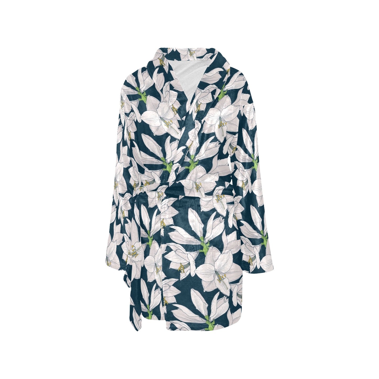 Amaryllis Pattern Print Design AL02 Women's Fleece Robe