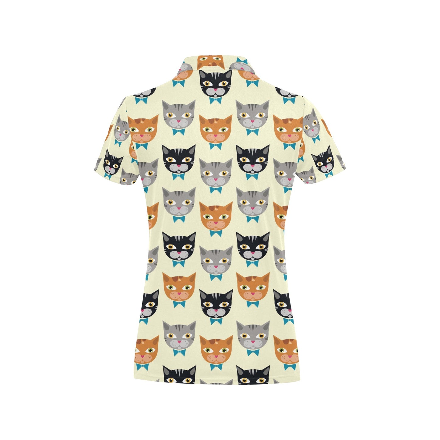Cat Pattern Print Design 05 Women's Polo Shirt