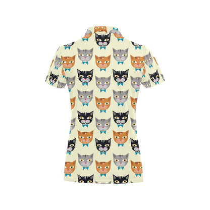Cat Pattern Print Design 05 Women's Polo Shirt