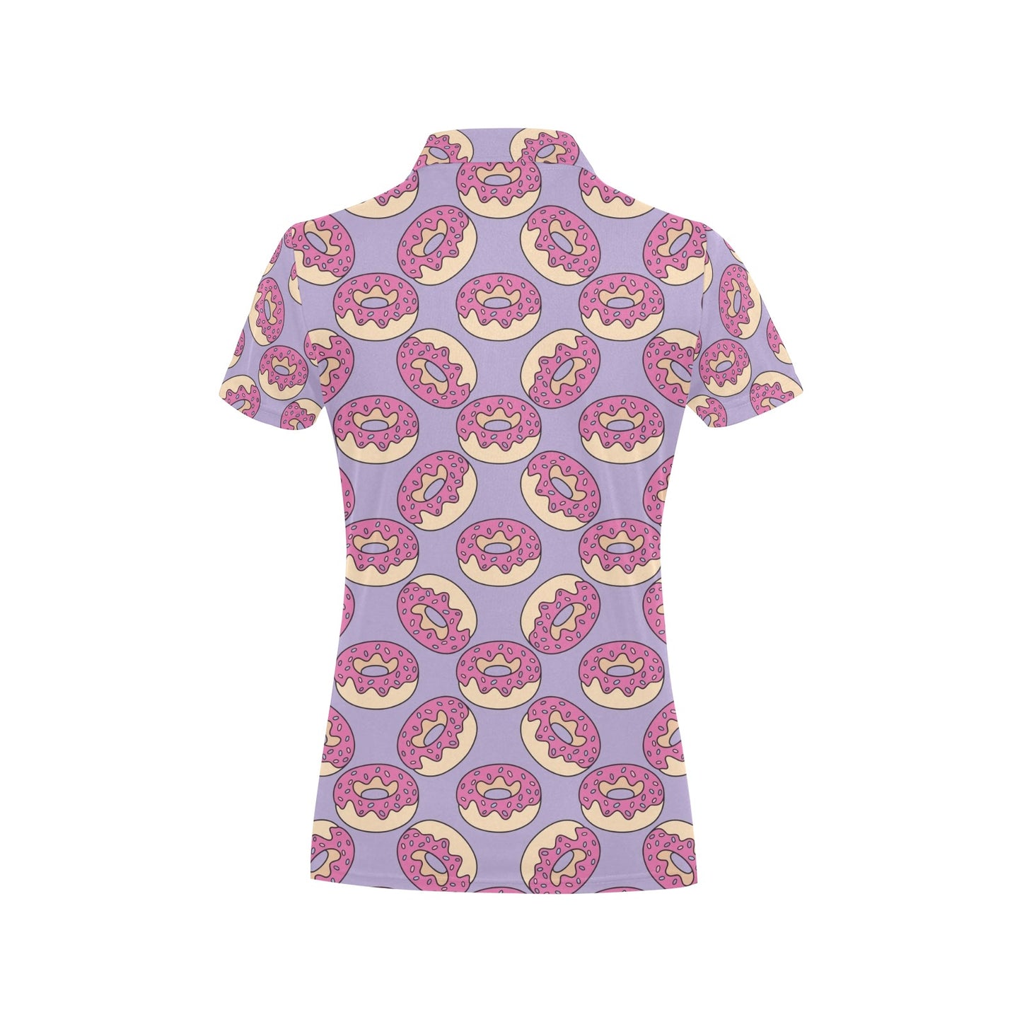 Donut Pattern Print Design DN015 Women's Polo Shirt