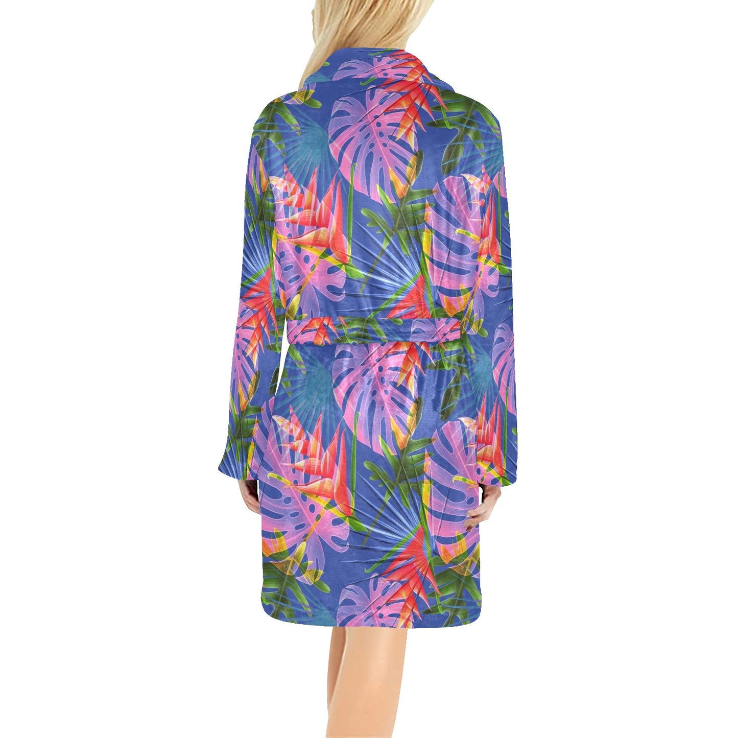 Tropical Flower Pattern Print Design TF025 Women's Fleece Robe