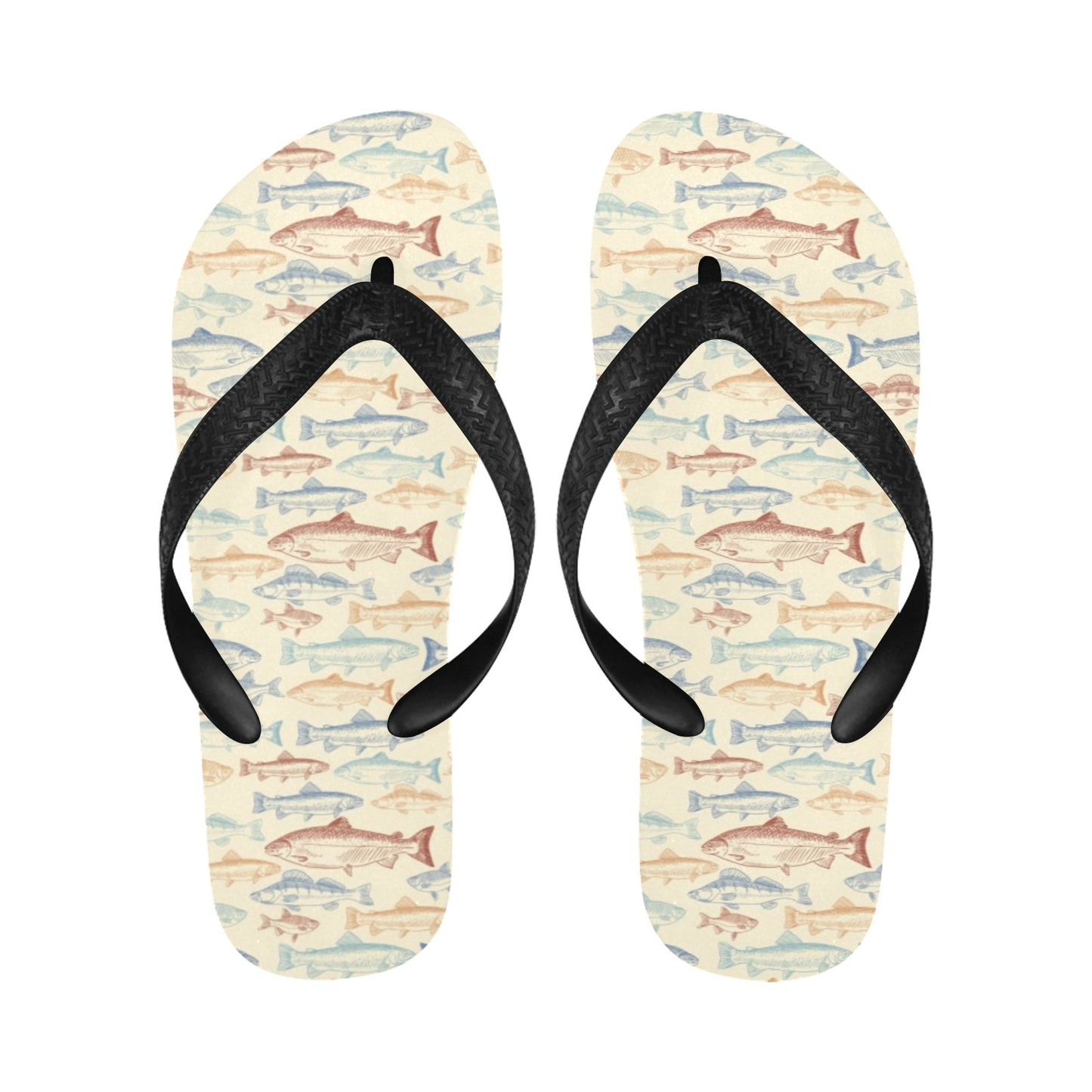Salmon Fish Print Design LKS302 Flip Flops