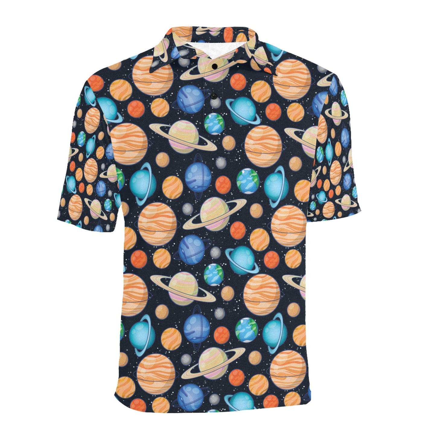 Planet Colorful Print Design LKS301 Men Polo Shirt