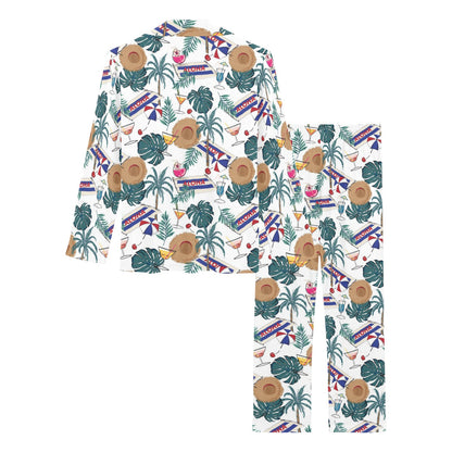 Aloha Hawaii Beach Pattern Print Design 04 Women's Long Pajama Set