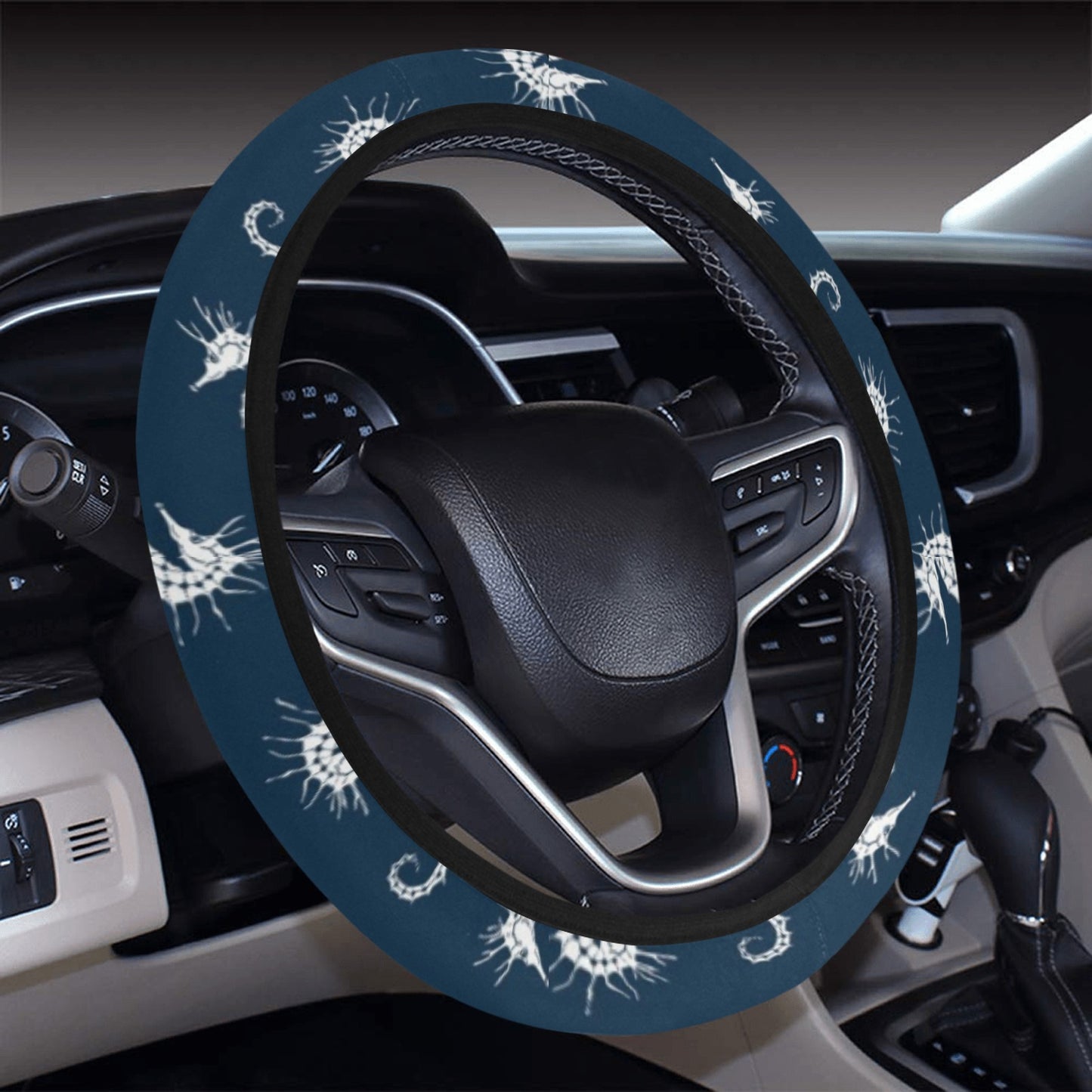 SeaHorse Print Design LKS402 Steering Wheel Cover with Elastic Edge