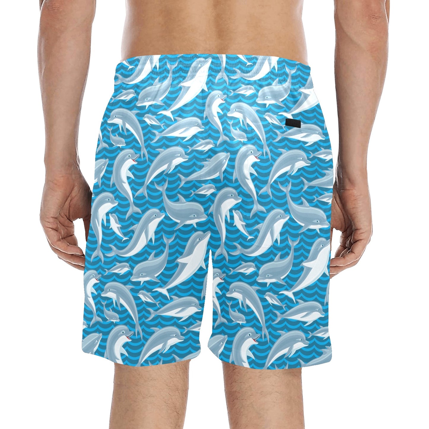 Dolphin Cute Print Pattern Men's Swim Trunks Beach Shorts