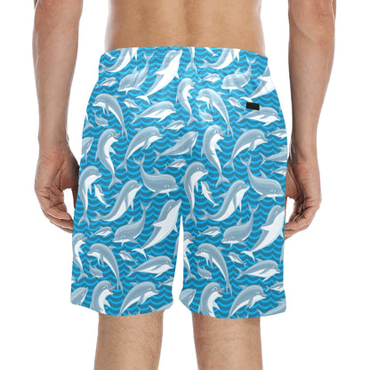 Dolphin Cute Print Pattern Men's Swim Trunks Beach Shorts