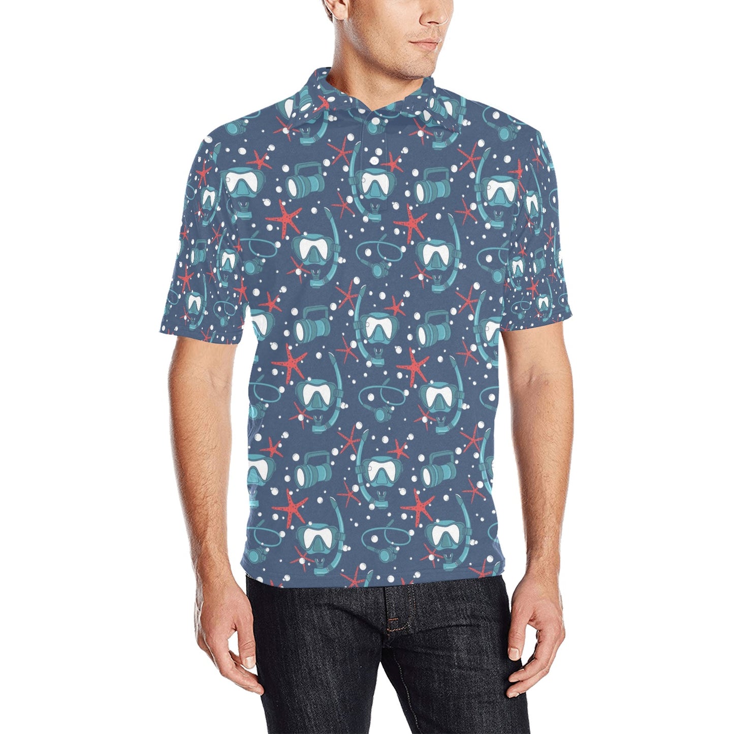 Scuba Equipment Print Design LKS302 Men Polo Shirt