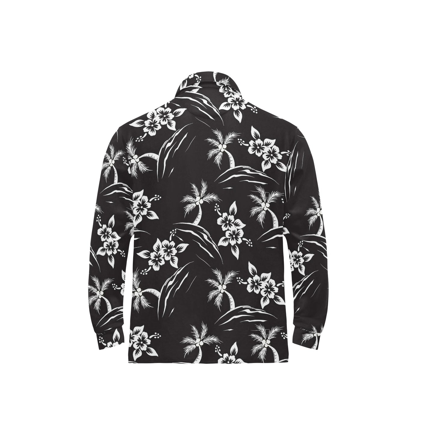 Palm Tree Pattern Print Design PT02 Long Sleeve Polo Shirt For Men's