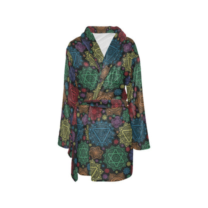 Chakra Mandala Print Pattern Women's Fleece Robe