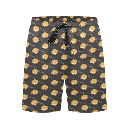 S_Mores Print Design LKS301 Men's Swim Trunks Beach Shorts