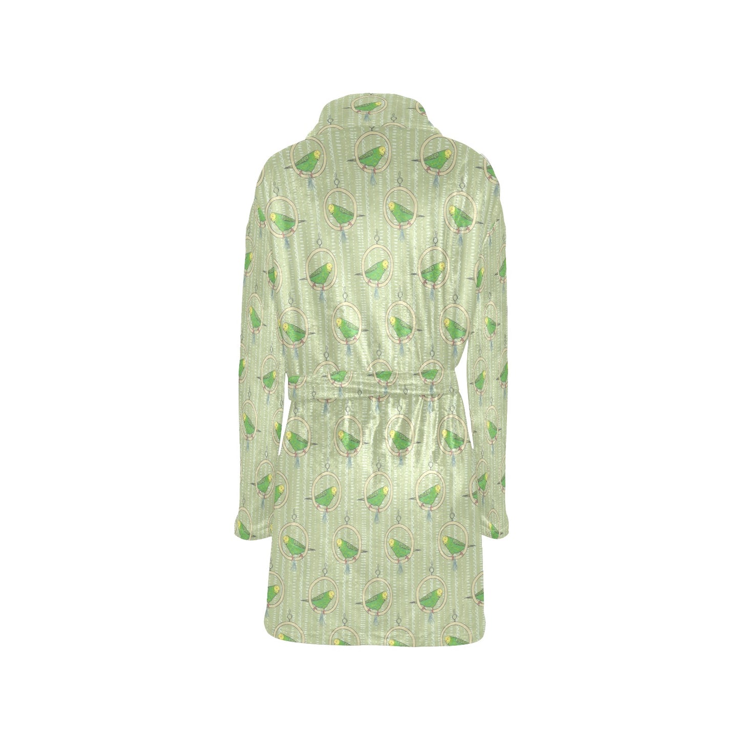Budgerigar Pattern Print Design 02 Women's Fleece Robe
