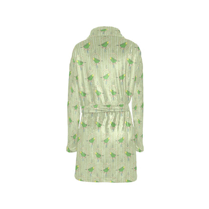 Budgerigar Pattern Print Design 02 Women's Fleece Robe