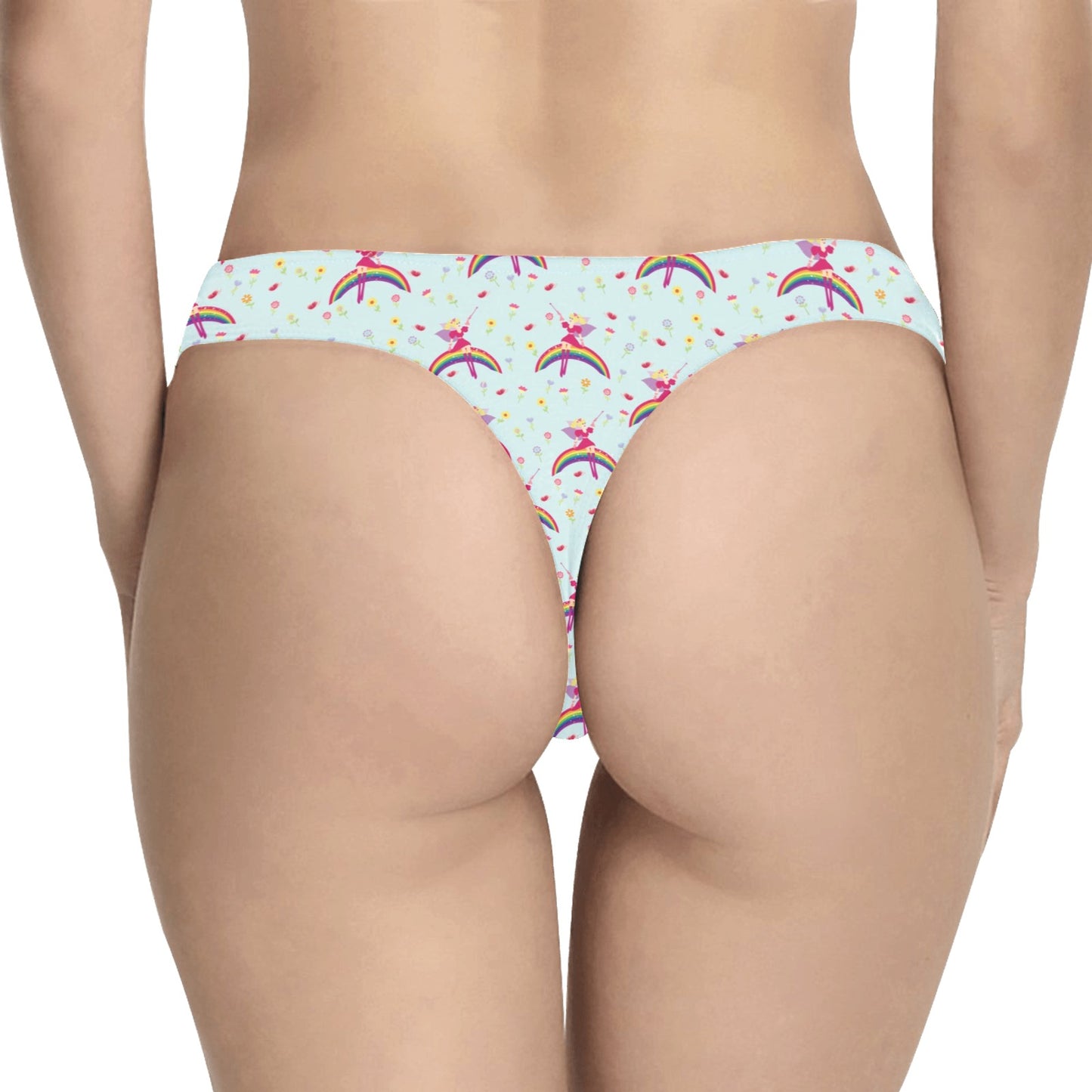 Fairy with Rainbow Print Pattern Women's Thongs