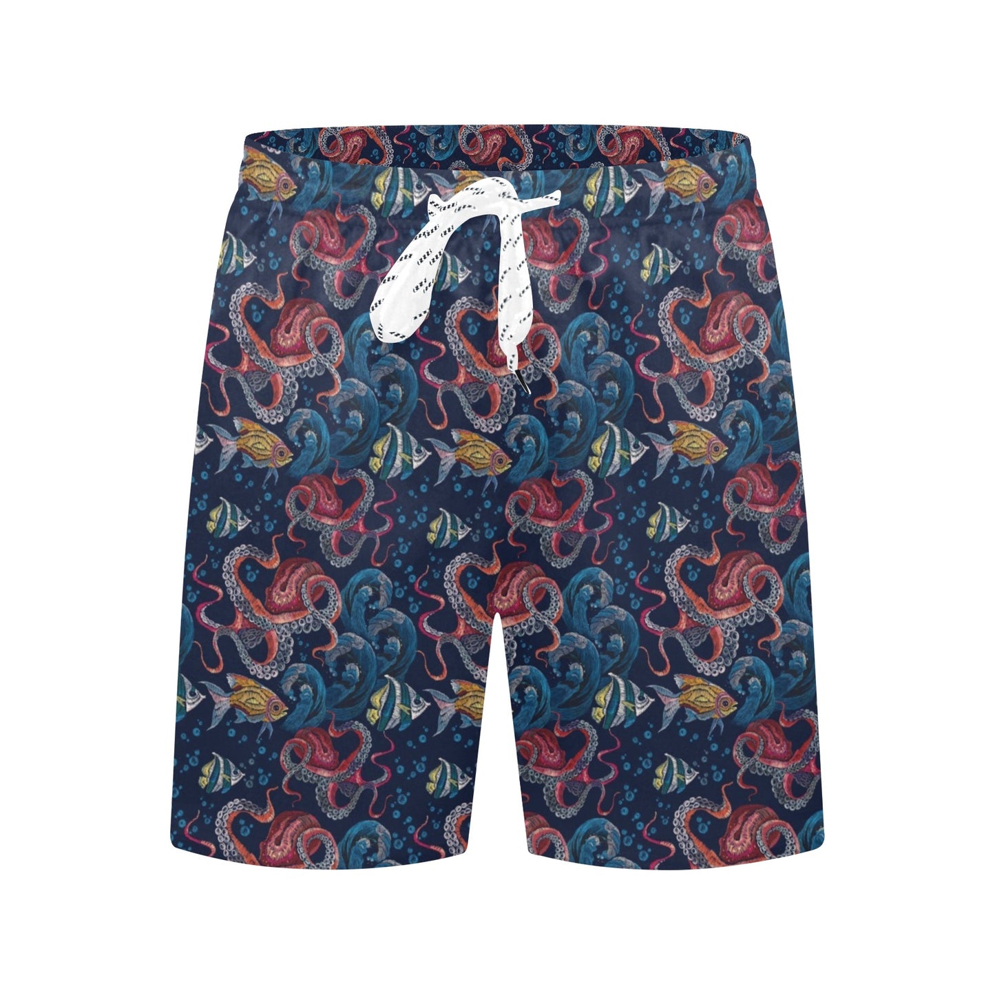 Octopus Deep Sea Print Themed Men's Swim Trunks Beach Shorts