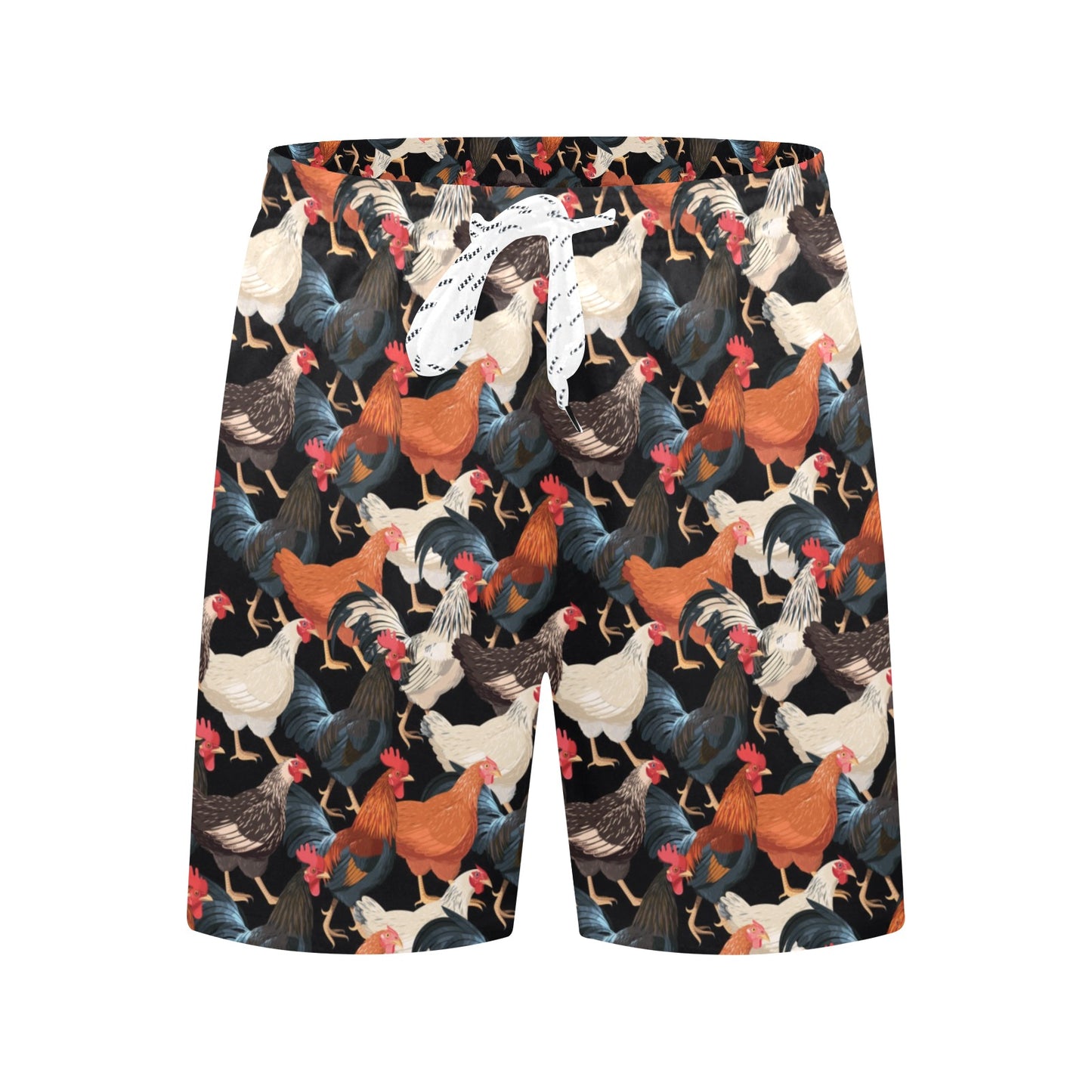 Chicken Print Pattern Men's Swim Trunks Beach Shorts