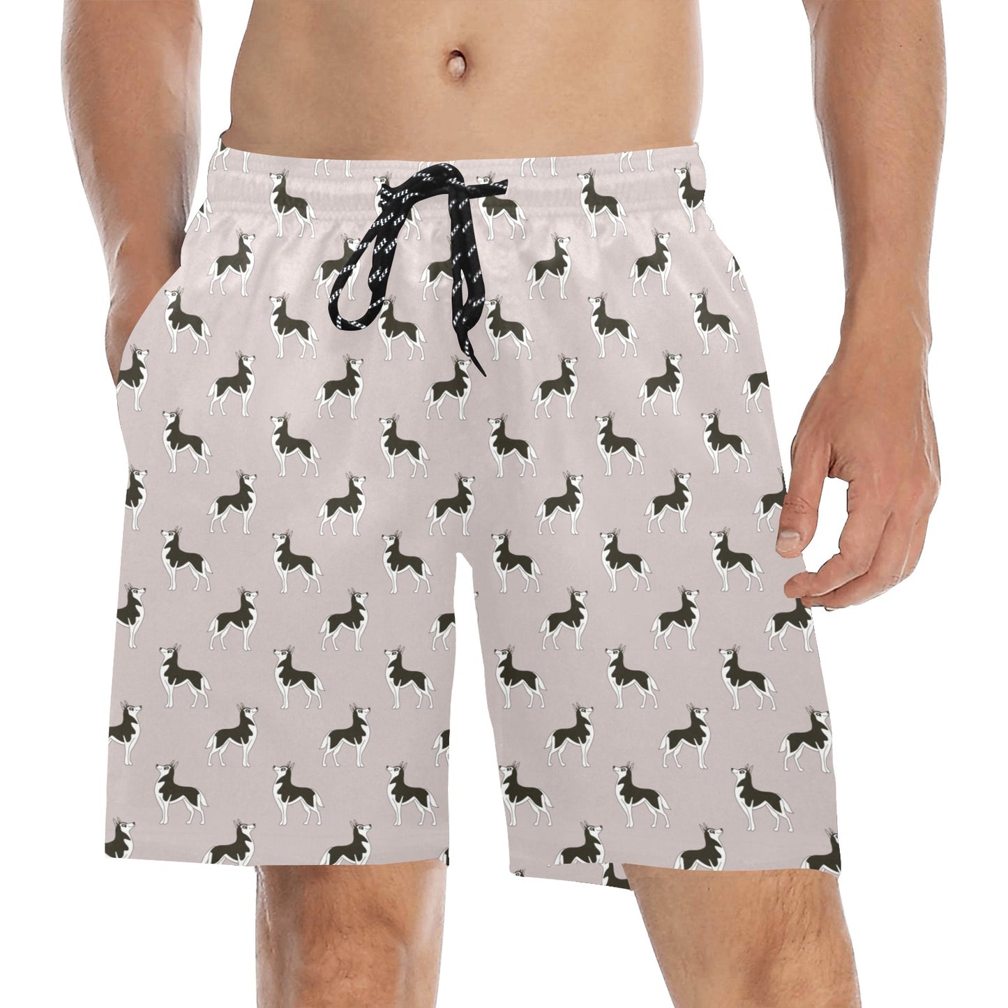 Siberian Huskies Print Design LKS301 Men's Swim Trunks Beach Shorts