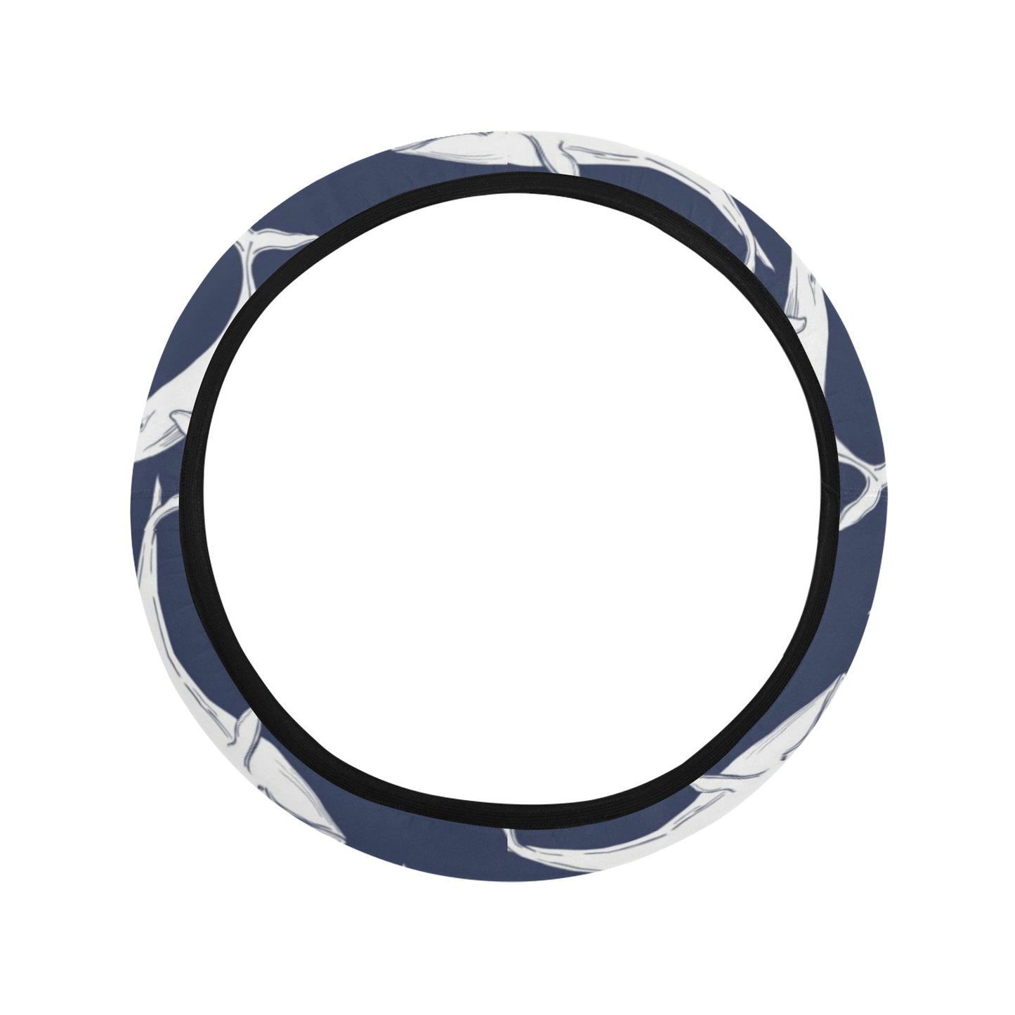 Whale Print Design LKS308 Steering Wheel Cover with Elastic Edge