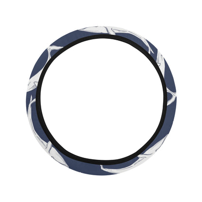 Whale Print Design LKS308 Steering Wheel Cover with Elastic Edge