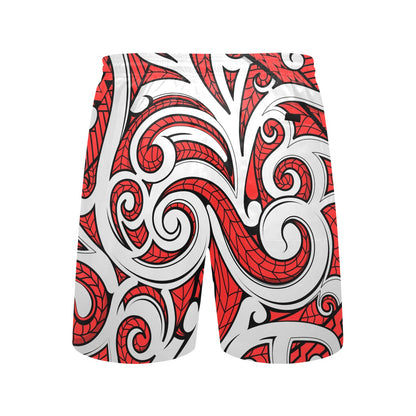 Maori Polynesian Themed Design Print Men's Swim Trunks Beach Shorts