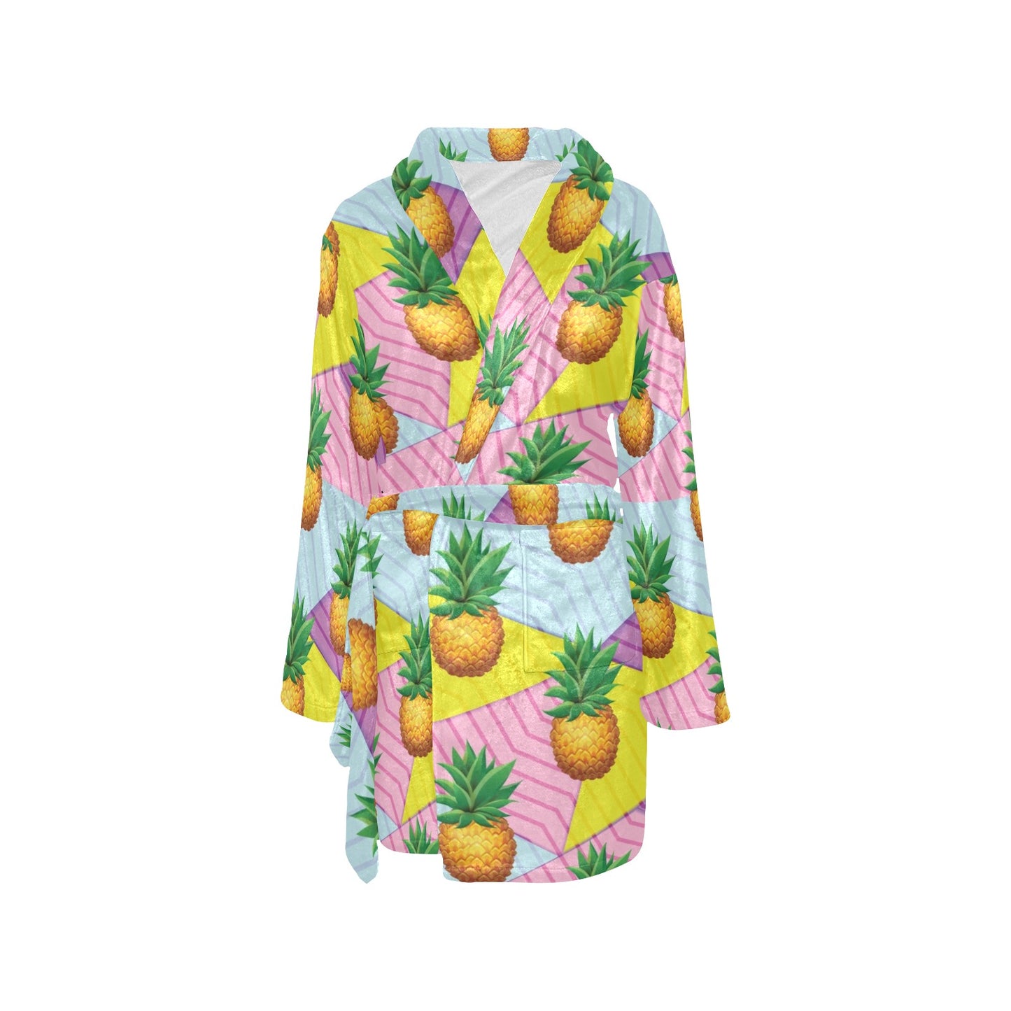 Pineapple Pattern Print Design PP05 Women's Fleece Robe