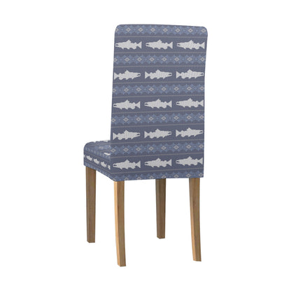 Salmon Fish Knit Style Print Design LKS304 Dining Chair Slipcover