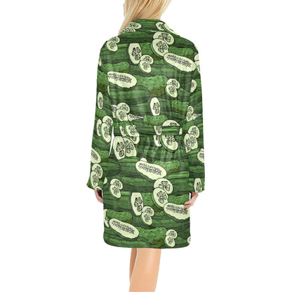 Cucumber Pattern Print Design CC01 Women's Fleece Robe