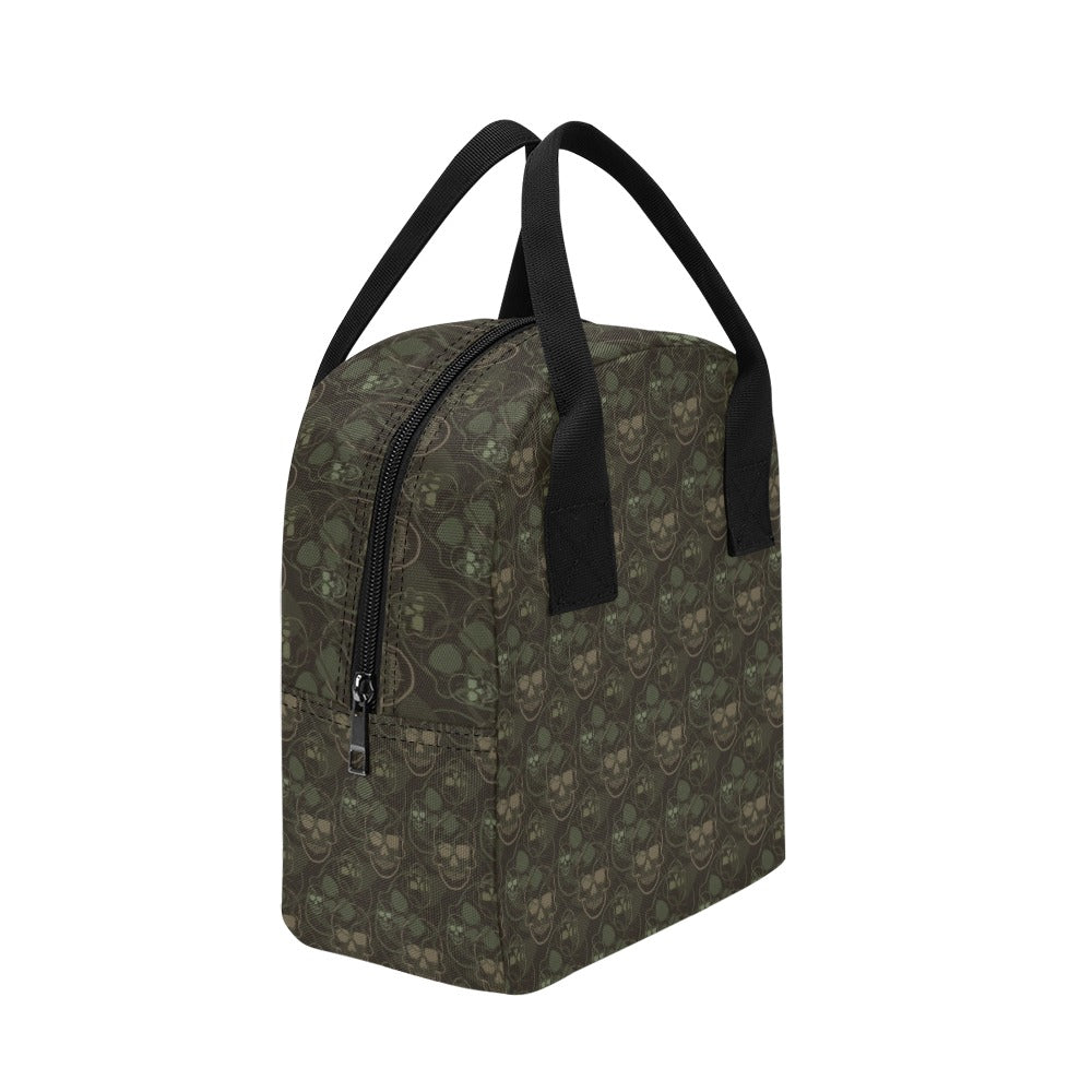 Skull Camo Style Print Design LKS308 Insulated Lunch Bag