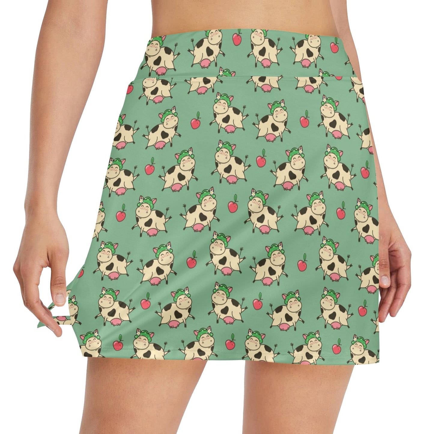 Cattle Print Design LKS402 17" Golf & Pickleball Skort with Pockets