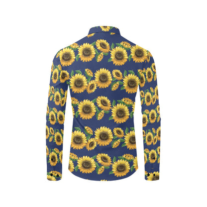Sunflower Print Design LKS307 Men's Long Sleeve Dress Shirt