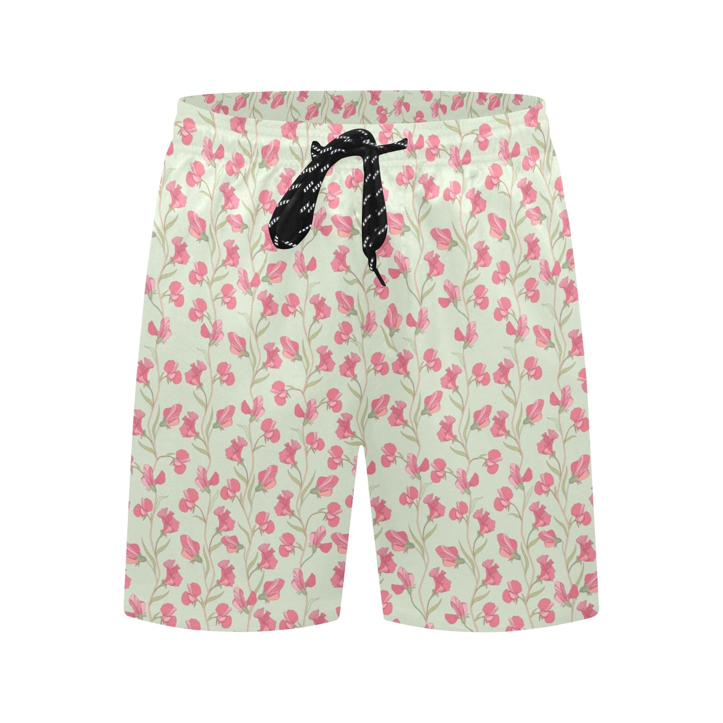 Sweet Pea Print Design LKS301 Men's Swim Trunks Beach Shorts