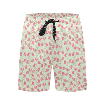 Sweet Pea Print Design LKS301 Men's Swim Trunks Beach Shorts