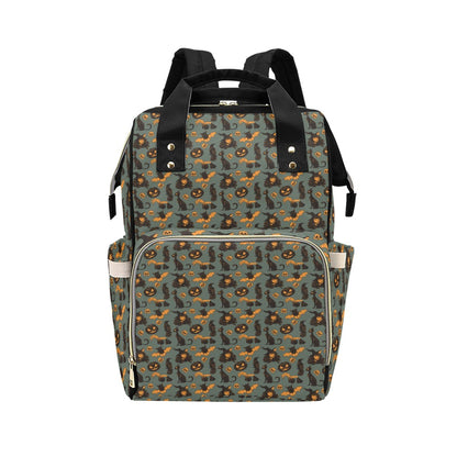 Witch Bat Halloween Print Design LKS305 Diaper Bag Backpack