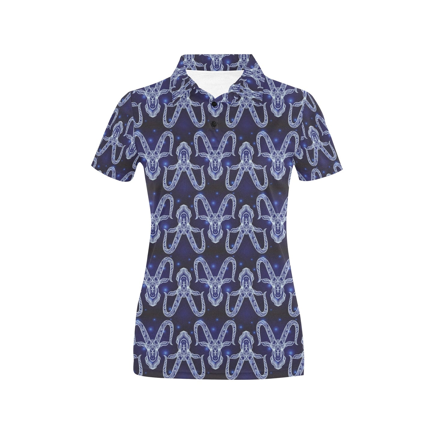 Capricorn Zodiac Pattern Print Design 03 Women's Polo Shirt