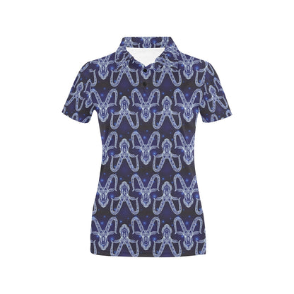 Capricorn Zodiac Pattern Print Design 03 Women's Polo Shirt