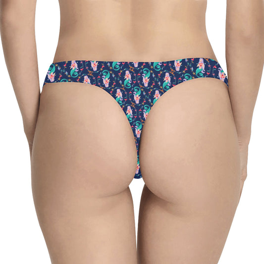 Mermaid Girl Cute Design Print Women's Thongs