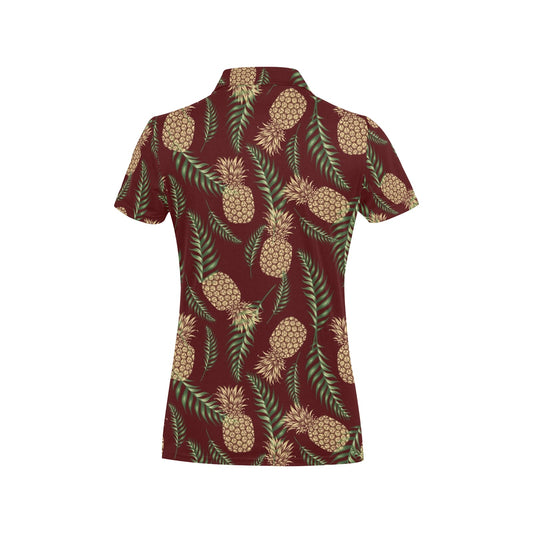 Pineapple Pattern Print Design PP013 Women's Polo Shirt
