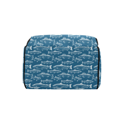Salmon Fish Print Design LKS301 Diaper Bag Backpack