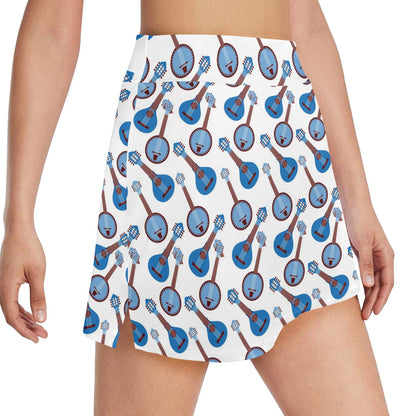 Banjo Print Design LKS401 17" Golf & Pickleball Skort with Pockets