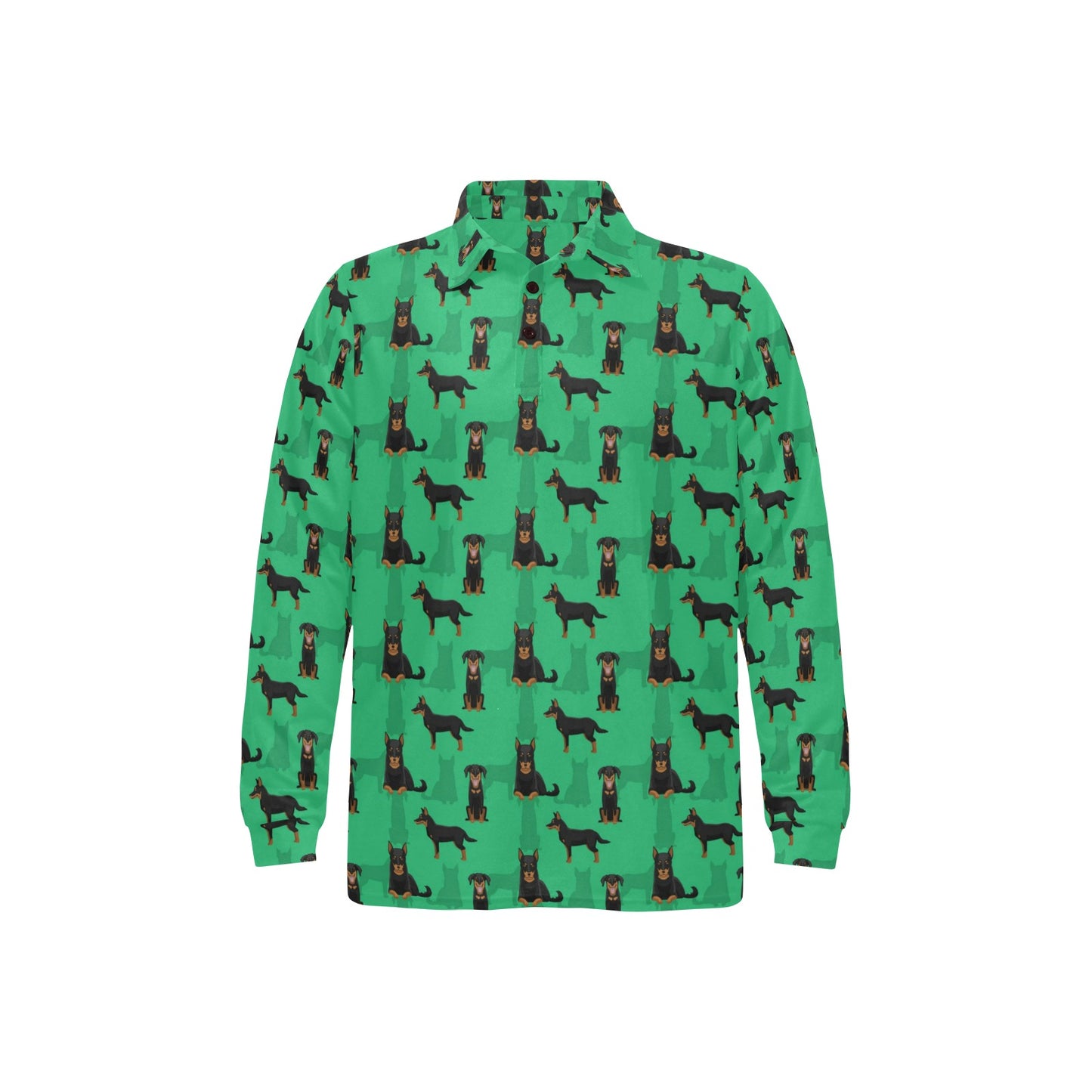 Beauceron Pattern Print Design 01 Long Sleeve Polo Shirt For Men's