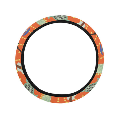 Ukulele Print Design LKS402 Steering Wheel Cover with Elastic Edge