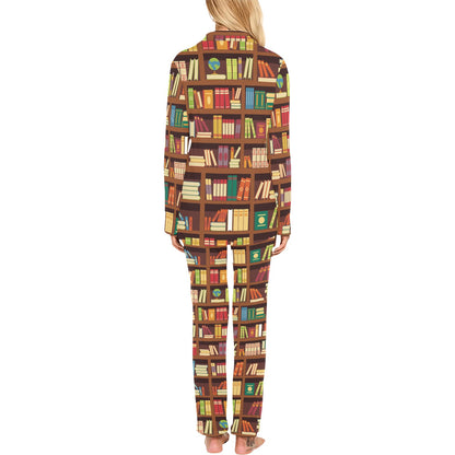 Book Pattern Print Design 06 Women's Long Pajama Set