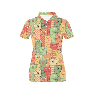 Ferret Pattern Print Design 01 Women's Polo Shirt