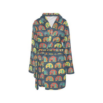 Camper Pattern Print Design 02 Women's Fleece Robe