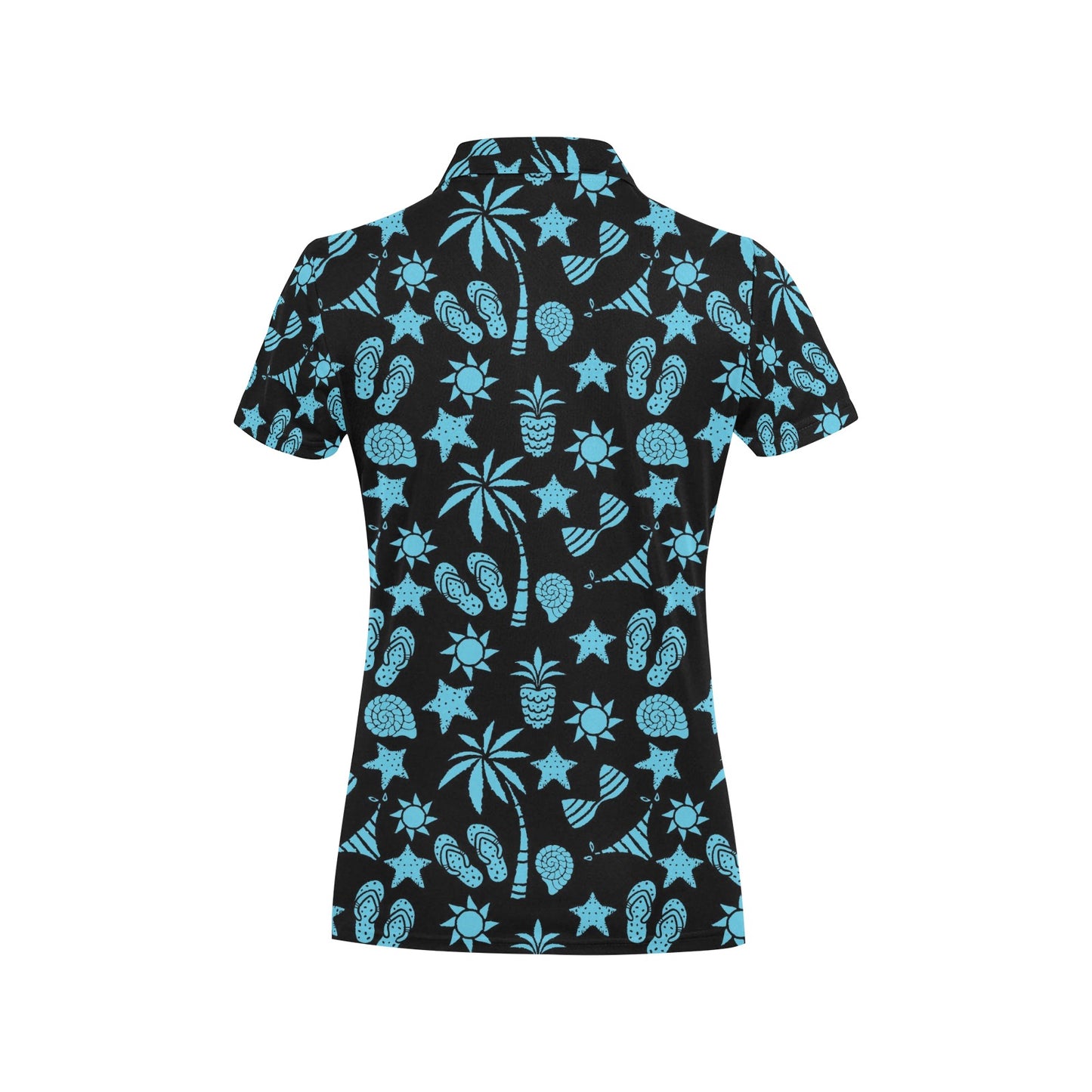 Beach Scene Pattern Print Design 03 Women's Polo Shirt