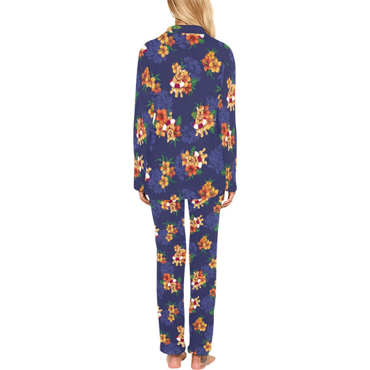 Hawaiian Themed Pattern Print Design H02 Women's Long Pajama Set