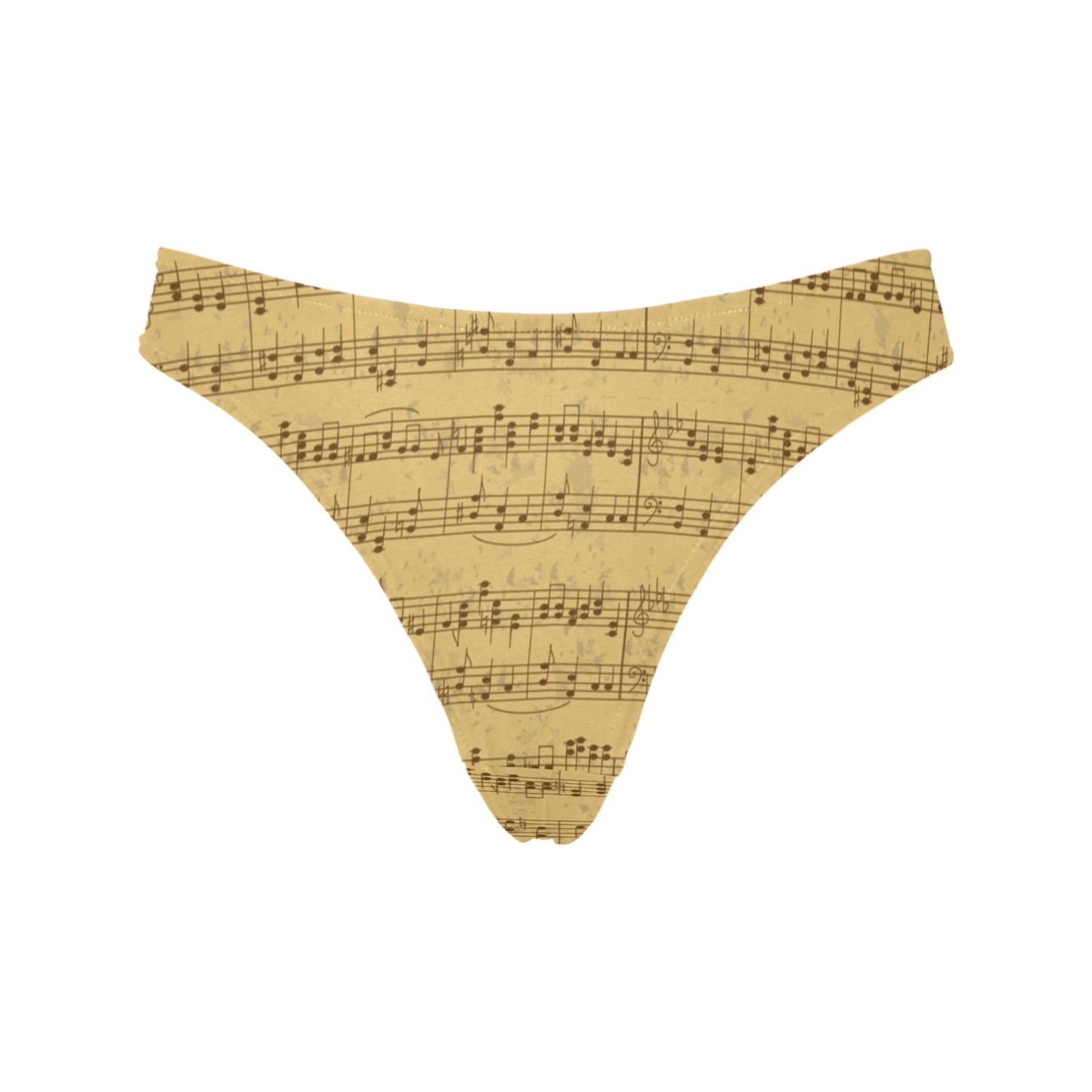 Music Note Vintage Themed Print Women's Thongs
